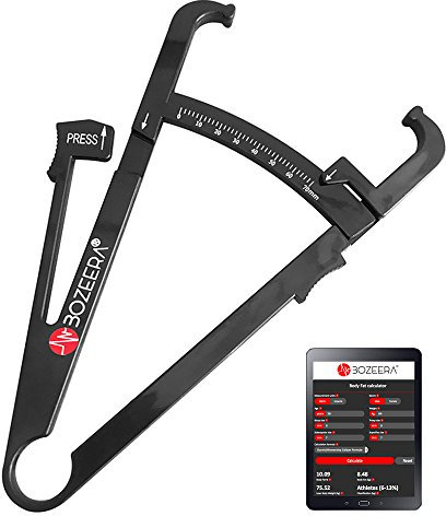 [KÖRPERFETTZANGE] – Körperfettmessgerät inklusive GRATIS Software, Video-Anleitung und deutschem Benutzerhandbuch –BOZEERA© - zur Messung des Körperfettanteils