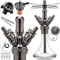 DILAW® Smart Shisha Set complet en acier inoxydable V2A 38 cm Hookah | Mini to go + verre à charbons | 4 ports adaptateurs | sifflet à eau | Base Closed Chamber | foyer en silicone tuyau à tabac