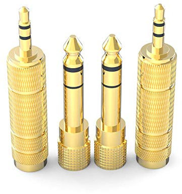 DIGITNOW! Adaptateur Jack 6,35 mm vers Jack 3,5 mm aux Audio avec Contacts plaqués Or pour Casque/Haut-parleurs/Guitare/Piano