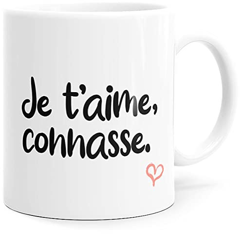 Luigi Collection Mug Humour Je t’aime Connasse Tasse Message drôle. Idée Cadeau Original Amis Couple Amoureux Collègue Frère Sœur Mari Femme pour Anniversaire St Valentin Noël.