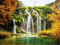 Diamond Painting Set, Bild mit Motiv Wasserfall und Zubehör, Größe ca. 44 x 33 cm, Bastelset zum Malen mit Glitzersteinchen für Kinder ab 5 Jahren