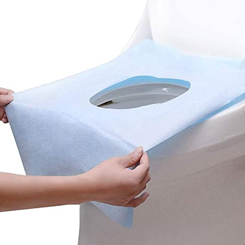 Einweg Toilettenauflage - 50Pcs Wasserdicht einzeln verpackt WC-Sitz Matte für Kleinkinder, Kinder, Erwachsene, schwangere Frauen, Verwendung in öffentlichen Toiletten