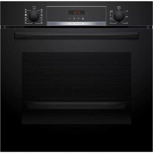 Bosch HRA574BB0 Serie 4, Forno con vapore da incasso, Pirolisi: pulizia del forno senza sforzo, Display LED rosso, 10 programmi, Nero, 60 x 60 cm