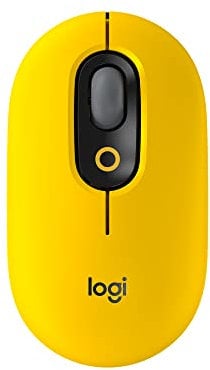 Logitech POP Mouse, Wireless optical Mouse with Customizable Emojis, SilentTouch Technology, Precision/Speed Scroll, Compact Design, Bluetooth, Multi-Device, OS Compatible - Blast Yellow