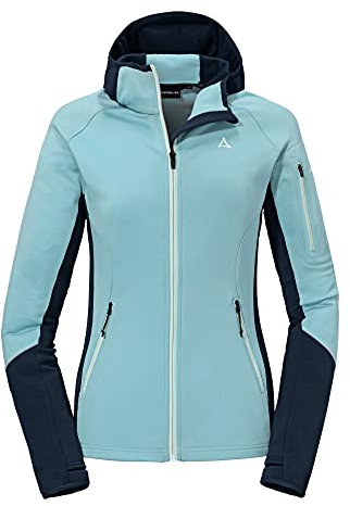 Schöffel Damen Fleece Hoody Lodron L, atmungsaktiver Fleece Pullover mit hoher Bewegungsfreiheit, funktionaler Hoodie mit Body-Mapping Technologie, cole blue, 46