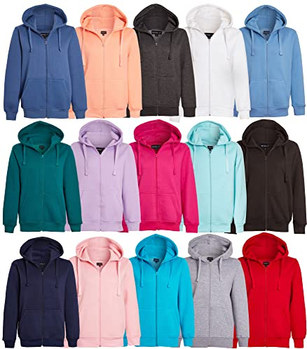 imporio 11® Women Ladies Plain Oversized Hoodie Top With Zip Hoodies Sweatshirt Top Jumper Fleece Jacket Hoodies UK 8-20 (X-Large UK 16-18, Navy)