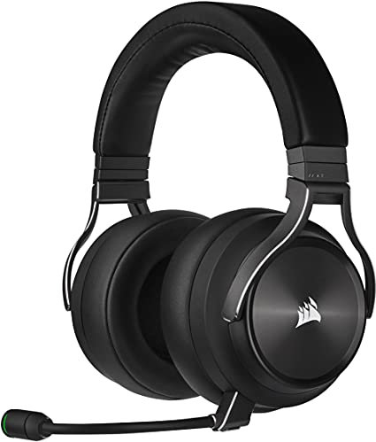 Corsair Virtuoso RGB Wireless High-Fidelity Gaming Headset (Slipstream Technologie, 7.1 Surround Sound, iCUE RGB, für PC, Xbox One, PS4, Switch und Mobilgeräte) carbon (Generalüberholt)