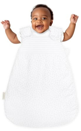 kolibri Baby-Schlafsack I Kliniklieferant Nr.1 I Atmungsaktiv I Für 0 bis 12 Monate | Ganzjahr Babyschlafsack I Oeko-TEX 100 Zertifiziert | Ärmellos Schlafsack | 2.5 TOG | Tupfen/Streifen | 50/56 |