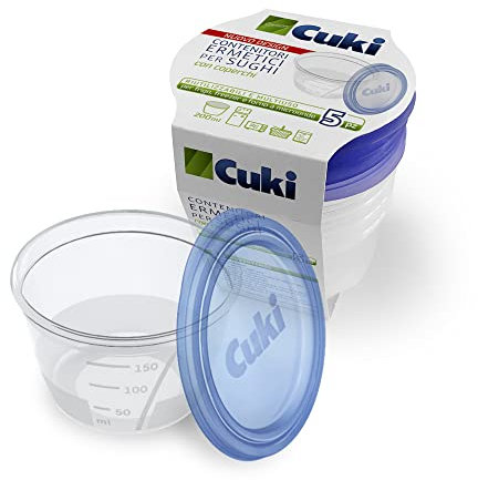 Cuki Recipientes herméticos para salsas, transparentes, 5 unidades (1 paquete)