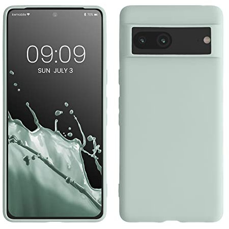 kwmobile Hülle kompatibel mit Google Pixel 7 Hülle - weiches TPU Silikon Case - Cover geeignet für kabelloses Laden - Cool Mint