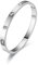 RIXERKOC 18k Gold plattiert Liebe Freundschaft Armband mit kubischen Zirkonia Steinen Armreif für Frauen Männer Edelstahl Armband für Liebe Paar Schmuck Armreif Geschenke (48 * 58mm, Silber)