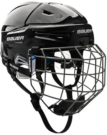 BAUER RE-AKT 65 Eishockeyhelm mit Gitter Kombo (Schwarz, M)