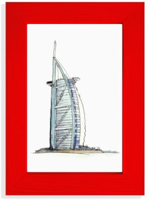 Burj al-Arab Luxury Hotel Dubai Picture Display Art Red Photo Frame