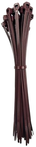 OutdoorFix - Fascette stringicavo 150 x 3,5 mm, 50 pezzi, in legno di salice scuro, resistente alle intemperie, ai raggi UV