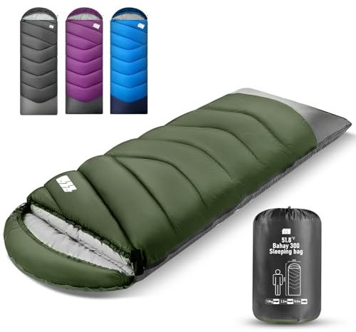 Cold Weather Sleeping Bags for Adults 30℉ - Portable, Waterproof, 4lb Lightweight Sleeping Bag for Tall Kids Girls Boys with Compression Sack, for Warm Camping, Hiking, Travel, Outdoor& Indoor