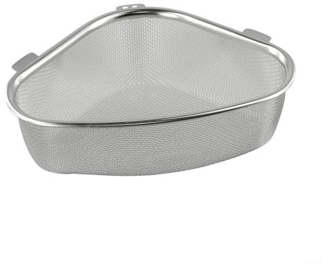 Corner Sink Strainer Stainless Steel Mesh Kitchen Basket Triangle Drain Catcher Space-Saving