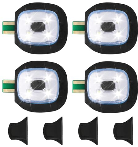 4PCS USB Rechargeable Light for LED Beanie Hat,Replacement Headlamp for Lighted Hat,3 Brightness Modes, Hands-Free Flashlight,DIY Hat Light for Outdoor Work Camping Fishing Walking Night Running