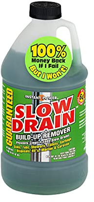 Instant Power Slow Drain Build Up Remover – Prevents Clogs, Ends Slow Drains for Sinks,Tubs, Showers, Toilets, Disposals, RVs, 2 Liters