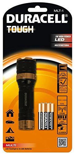 Duracell MLT-1 torcia Torcia a mano Nero, Arancione LED