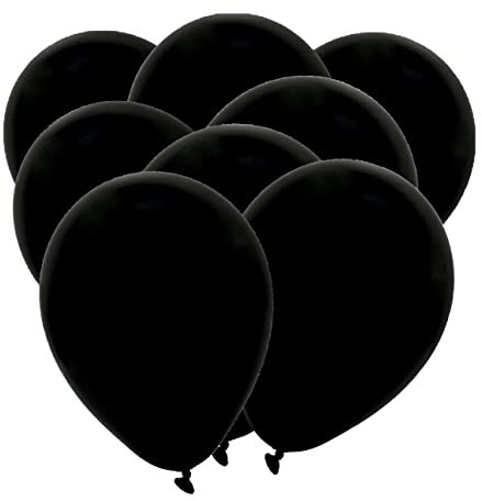 Partyloon Luftballons - 50 Ballons - Schwarz Metallic für Luft & Helium geeignet - Farbige Latex Luftballons für Geburtstage, Kindergeburtstage, Partys, Hochzeiten und Feste - Hergestellt in der EU