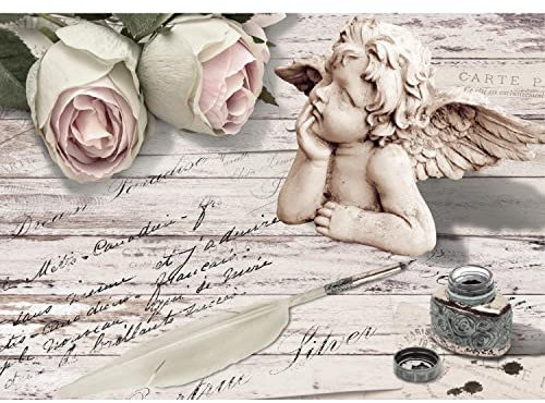 Runa Art Papier peint intissé Mural Vintage Floral Ange Moderne Toison Salon Chambre à Coucherr Salle - Tableaux Muraux Tapisserie Photo - grise 9228010a