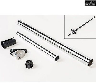 Brompton Sattelstütze, Stahl, Teleskopverschluss, silberfarben