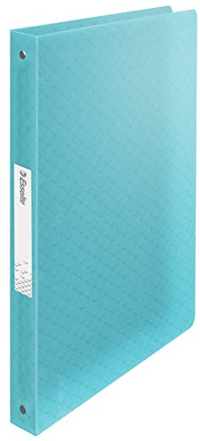 Esselte Ring Binder, 140 Sheet Capacity, 25mm Spine, 4 Ring A4 Folder, Soft Cover File, Home/Office Use, Embossed Pattern, Colour'Breeze Range, Blue, 626247