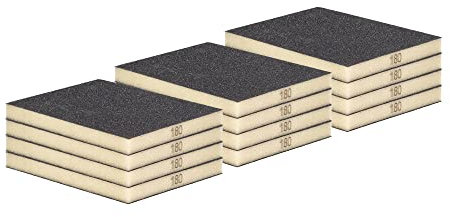 Schleifschwamm Schleifmatte I Körnung K180 12er Set FEIN I DIY, Handschleifer für verschiedene Materialien geeignet I weiches anpassungsfähiges Schleifmittel, Schleifklotz, Schleifblock