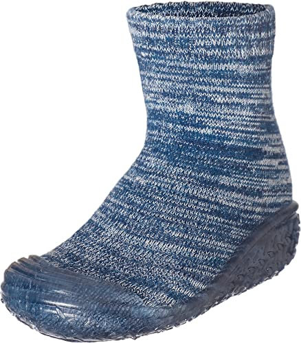 Playshoes Unisex-Kinder Socke gestrickt Hohe Hausschuhe, Blau (Marine 11), 26/27 EU, 202101