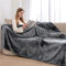 ml MassAri Limited Fleece Blanket Sofa Bed Throw 200x240 Dark Grey King Size Luxurious Cosy Winter Warm Faux Fur Reversible (Dark Grey, King)