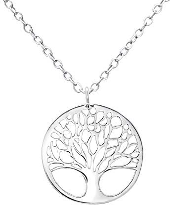 Monkimau Damen Ketten Lebensbaum Anhänger aus 925 Sterling Silver echt Silber mit 45cm Kette