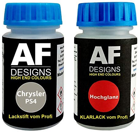 Lackstift für Chrysler PS4 Ski Grey + Klarlack je 50ml Autolack Basislack Set