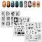 KADS Nail Stamping Plates 3pcs Templates with Stamper Nail Art Plates Set Halloween Design Spider Pumpkin Lantern Witch Skeleton