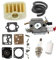 HURI Carburateur et Filtre à air Kit de réparation Tuyau de carburant pour Husqvarna 340 345 346 346XP 350 351 353 357 359 Tronçonneuse # 503283208 Zama C3-EL18