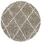 Carpetsale24 Hochflor Runder Teppich Beige 120 cm Rund Rauten Design Flauschig- Langflor Wohnzimmerteppich Skandinavischer Stil Shaggy Teppich