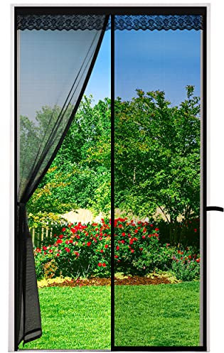 Cinkee Magnetic Fly Screen Door, Heavy-Duty Anti Mosquito Mesh No Gap with 34 Pieces of Powerful Magnets, Super Quiet, No Drilling, Washable Mesh, Keep Fresh Air in & Bugs Out, 80 * 200cm