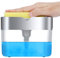 Albayrak Dispensador de jabón líquido manual y detergente con recipiente de esponja planos, dispensador jabonera y jabonera, para fregadero, cocina y hogar