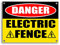 Danger Coroplast Warning Sign - 11x8 Caution Electric Fence Signs