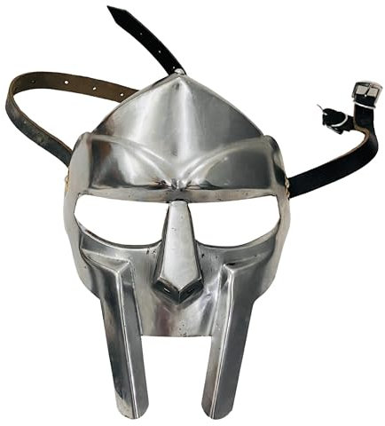 ALADEAN MF Doom Gladiator Face Mask Fantasy Party Costume Roman Gladiators Arena Maximus Helmet mf doom Movie viking Prop (Gladiator Mask)