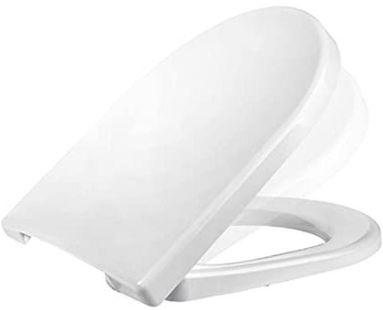 Ramm Toilettensitz mit Absenkautomatik Soft Close | WC Sitz aus antibakteriellem Duroplast| Made in EU | kompatibel mit V & B SUBWAY für Keramik 38x44cm | inklusive Befestigungsmaterial