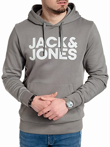 JACK & JONES Hoodie Herren Regular Fit JJEADRIAN Plus Size Kapuzenpullover | Pullover Sweater Print Schwarz Grau Grün Braun Beige Blau S M L XL XXL 3XL 4XL 5XL 6XL 7XL 8XL