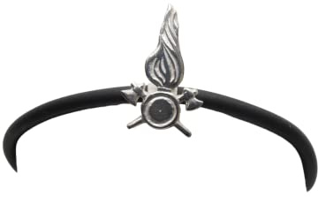 Feuerwehr - Sterling Silber Armband 925 mit Kautschuk mit Den Symbol Armband - Wappen - Logo