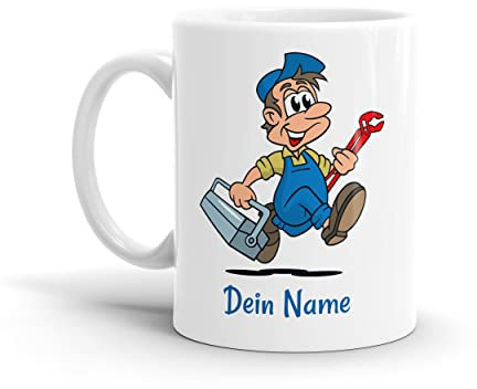 Tasse Personalisiert mit Wunschname Kaffeetasse als Geschenk - Design Hausmeister Montage Reparatur