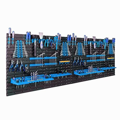 botle Werkzeugwand 234 x 78 cm Werkstattregal Werkzeugträger Werkzeughalter BLAU Kunststoff Garage Werkstatt Wand