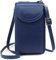 Sac Bandoulière pour Téléphone Portable Femme RFID Blocage Portefeuille Femme Cuir Sac à Main Porte Feuille Femme avec Fermeture éclair Pochette Porte Monnaie et Réglables Bandoulière(bleu marine)