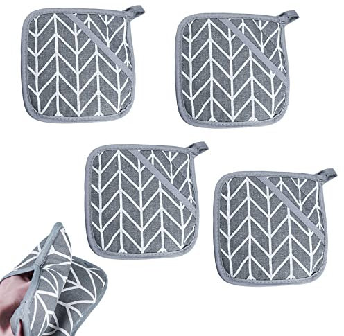 4 PCs Hot Pot Holders Heat Resistant Mini Silicone Pot Holders with Pocket Oven Gloves Oven Pads Heat Resistant Hot Pads Kitchen Potholder Baking Pot Holder for Small Hands Oven Gloves Hot Pot Glove