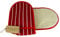 Red Butchers Stripe Double Oven Glove 100% Cotton