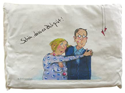 Kirschkernkissen | Schön, dass es Dich gibt | Wärmekissen Rücken Nacken Bauch | 24x18 cm | Künstlerin: Barbara Freundlieb