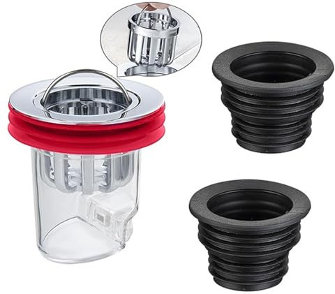 Nucleo Scarico Pavimento Deodorante, con 2 Guarnizione Tubo Scarico Tappo Silicone, Rotondo Anti-Intasamento Nucleo, per Uscita Fognaria e Interfaccia di Cucina, Bagno e Lavatrice