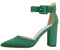 Rio Fiore Scarpe con Tacco, Décolleté Donna, Verde, 8.5 cm, Tessile, Tacco Largo, Cinturino alla Caviglia, 2062A-9-J-10 (Green, 41 EU)